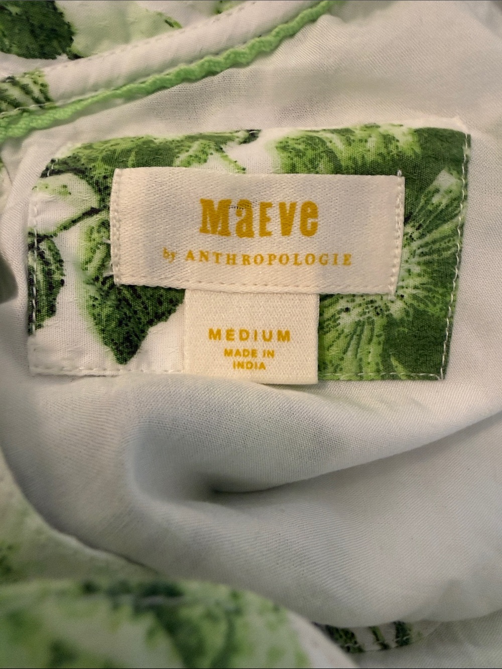 Maeve White Mini Dress with Green Floral Print - Picture 7 of 7